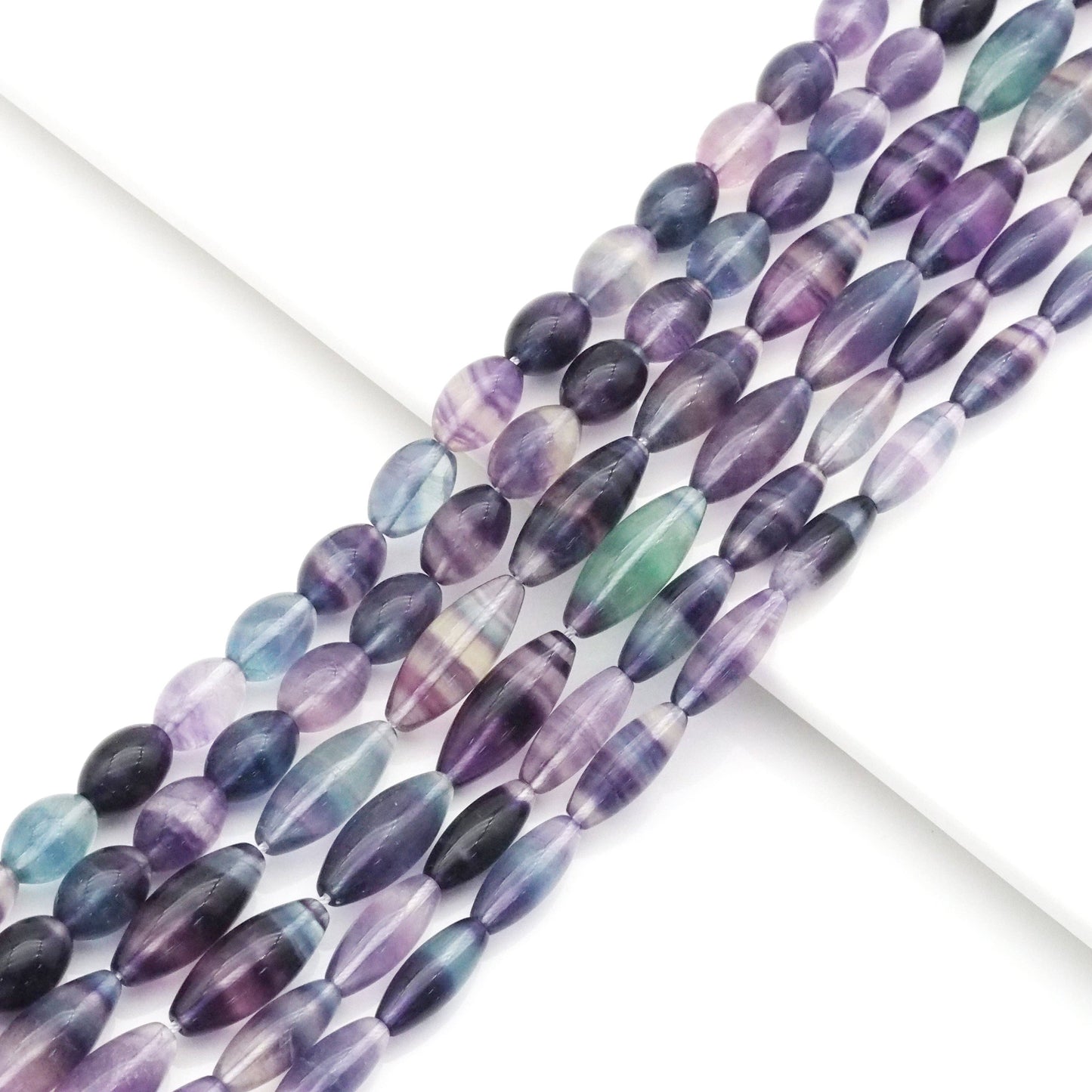 Genuine Fluorite Smooth Rice Beads, 10x14mm/8x20mm/10x25mm, Sku#U1561