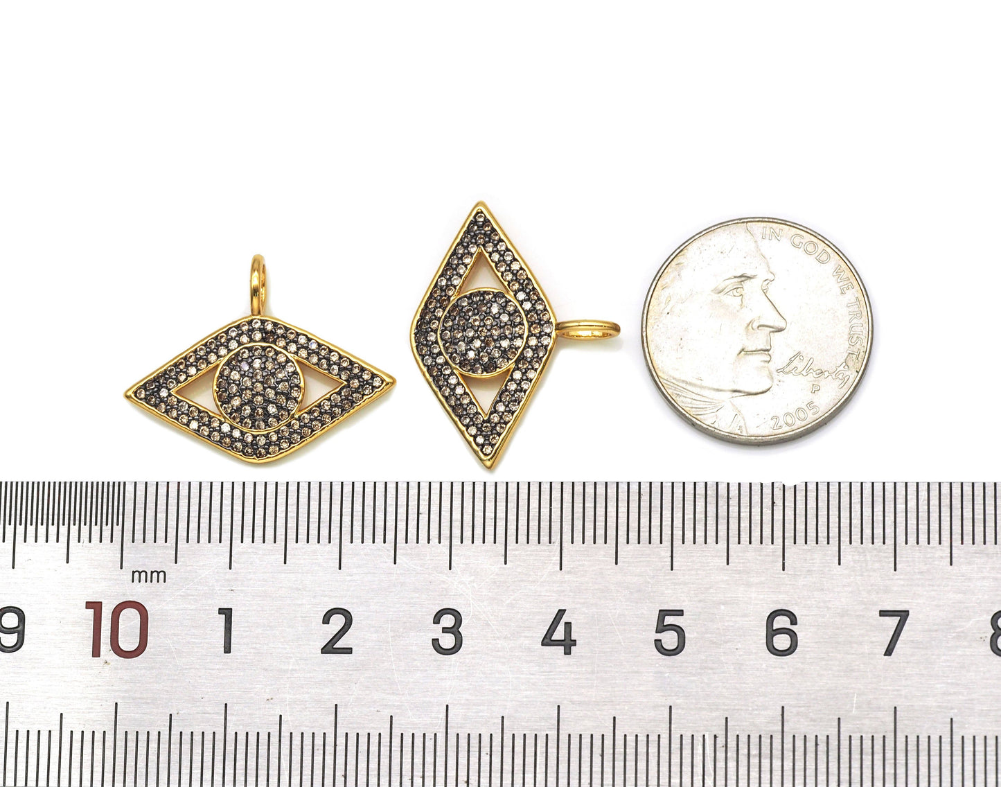 CZ Evil Eye Charm, Sku#LK583