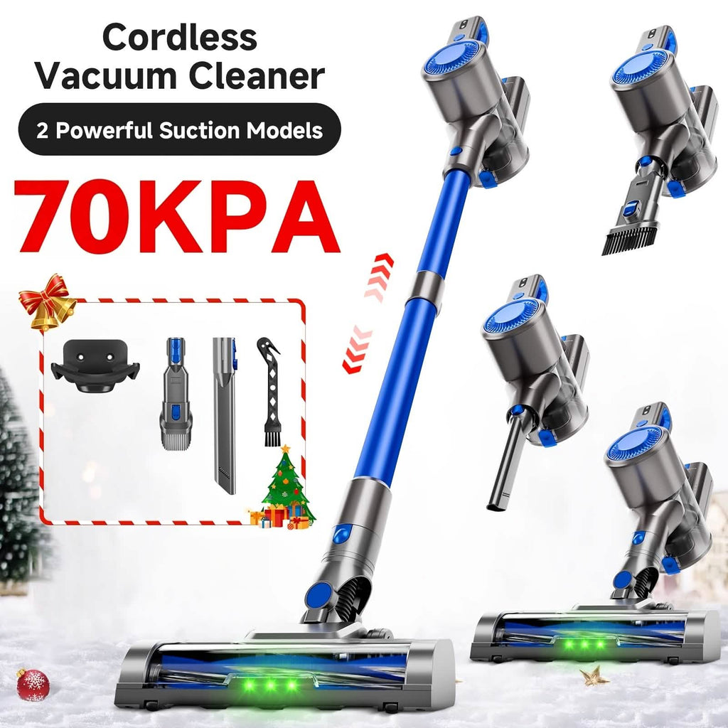 Aspirateur-balai sans fil avec lumière LED et batterie amovible