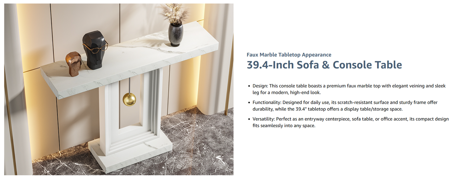 Modern Console Table with Geometric Base