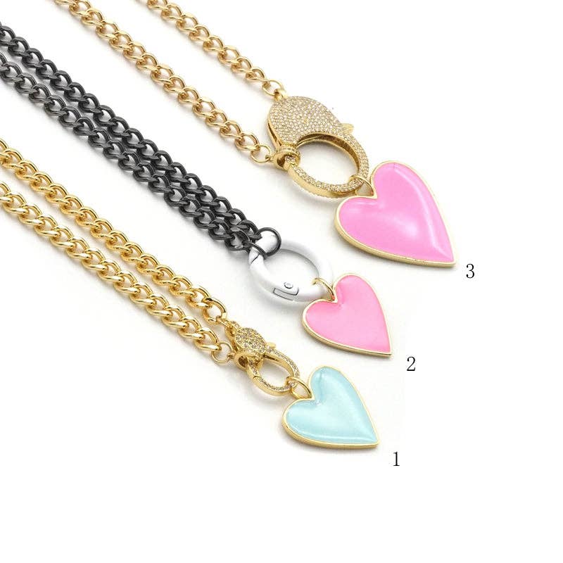 Cuban Chain Heart Necklace,sku#EF320