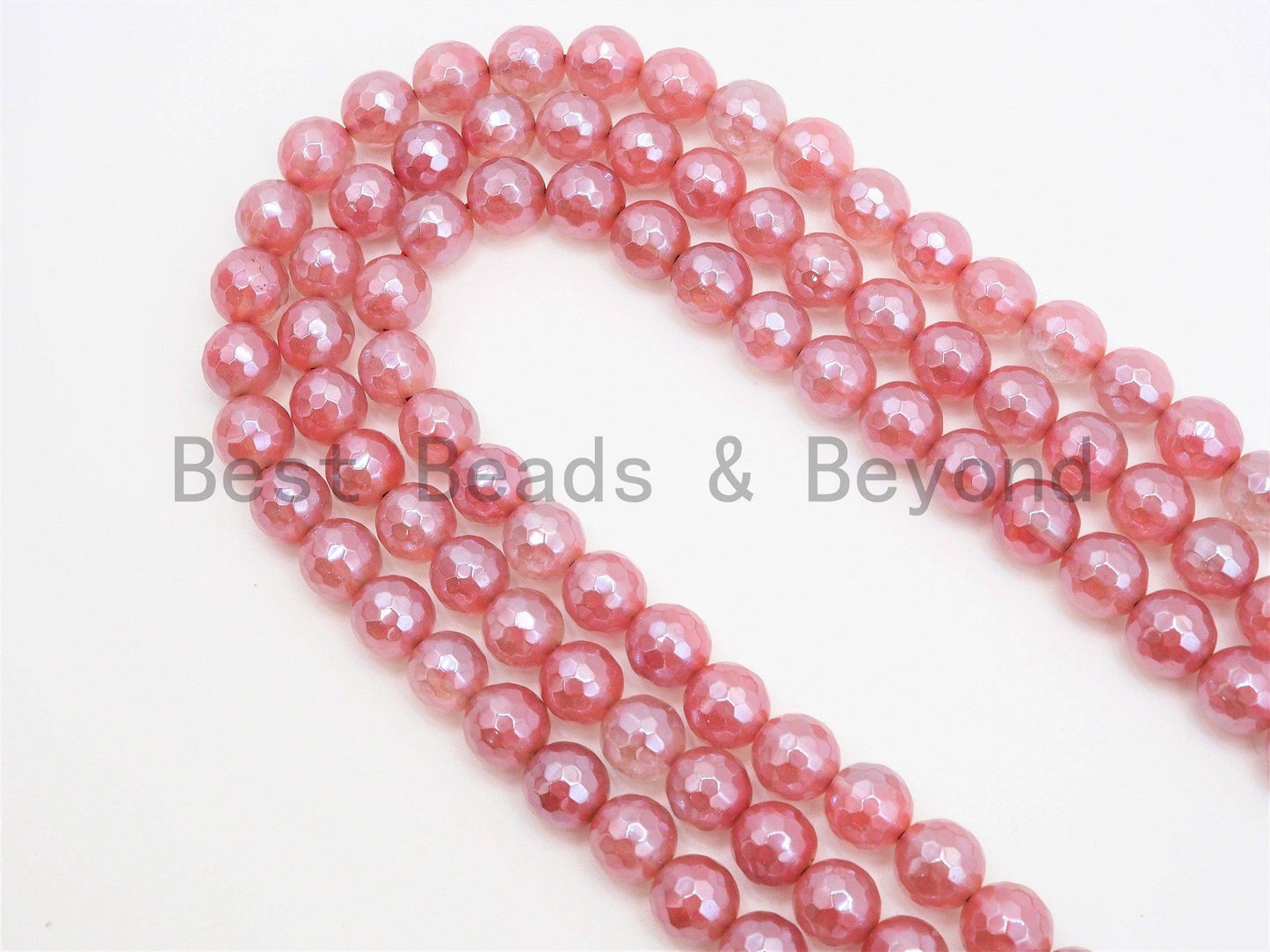 Mystic Silverite Plated  Pink Quartz Faceted, U342