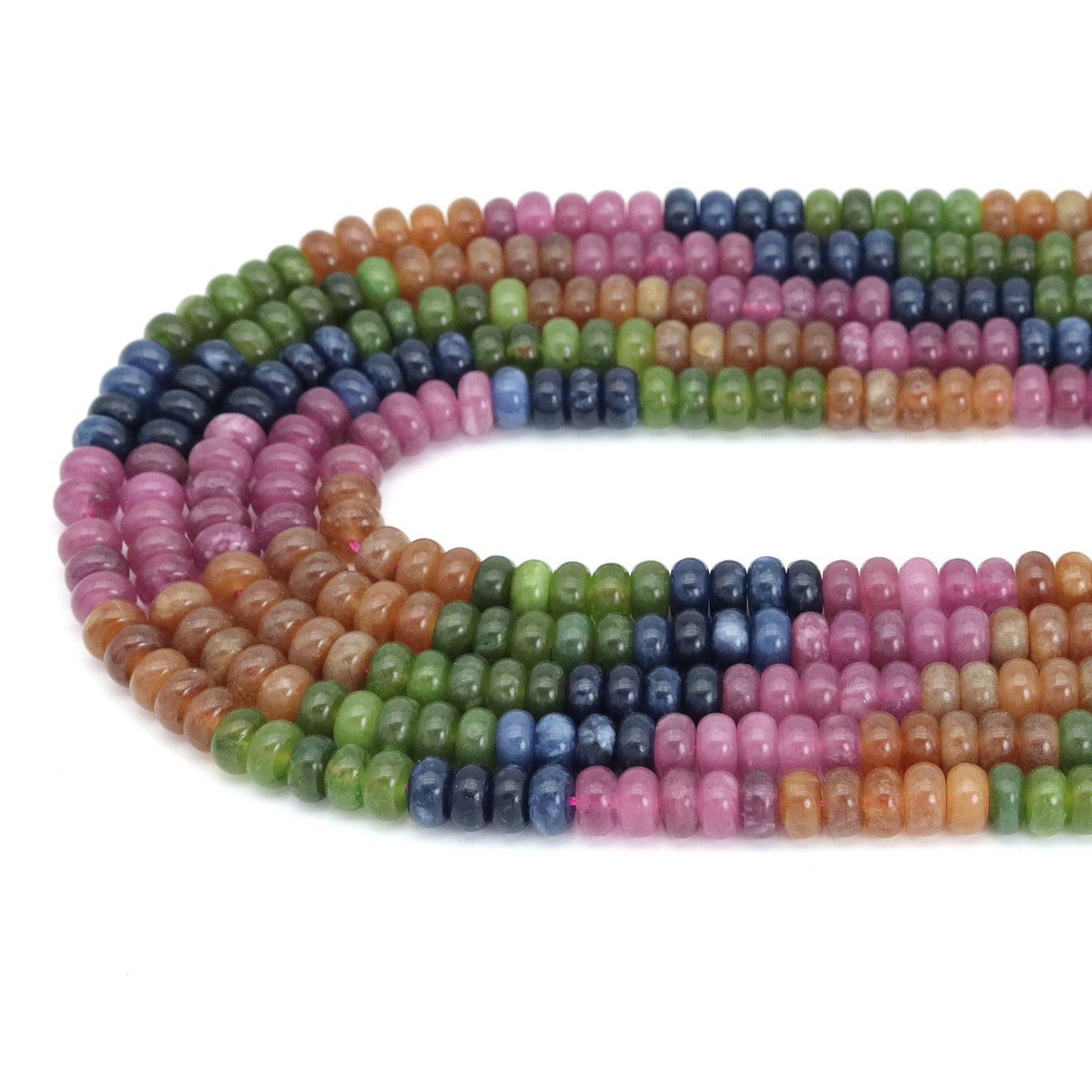 5x8mm Smooth Rondelle Colorful Quartz, Sku#U2126