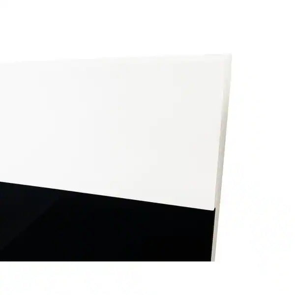 Modern Bedroom 2-Drawer Nightstand, White/Black Lacquer Finish
