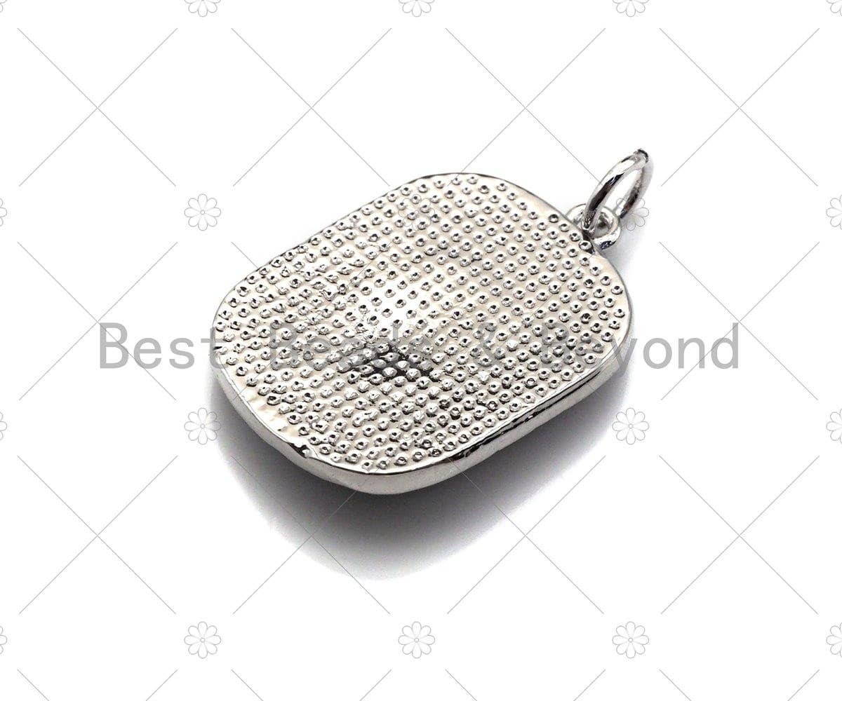 Colorful Enamel Medallion  Lion Head On Rectangle Pendant, Embossed Enamel pendant,Enamel Jewelry,16x23mm,sku#Z1241
