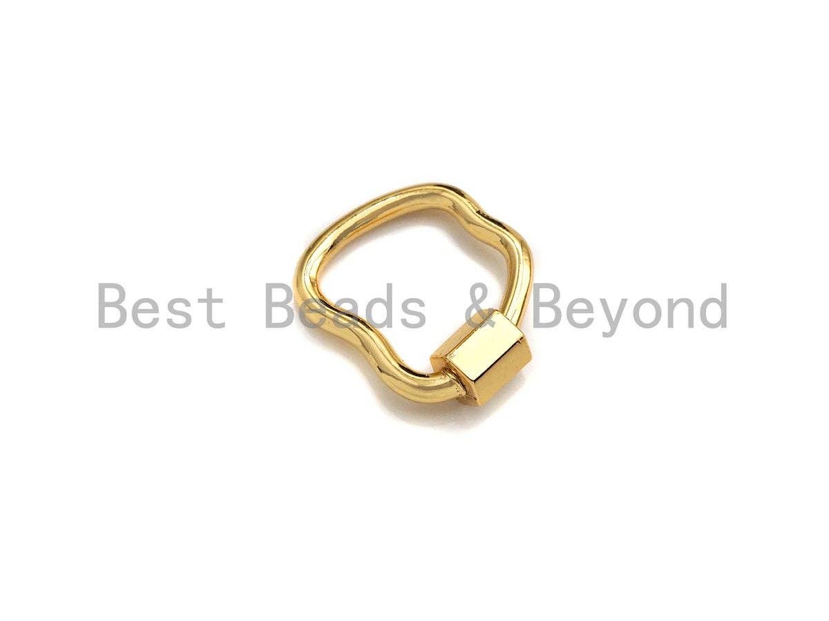 PRESELLING Apple Shape Clasp, CZ Pave Clasp, Gold/Silver/Rose Gold/Black Carabiner Clasp, 17x18mm,sku#K115