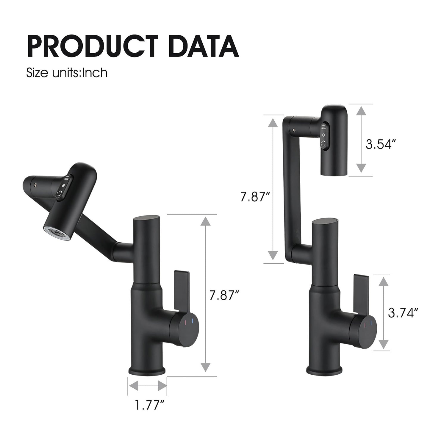 Bathroom Sink Faucet with Spray Function
