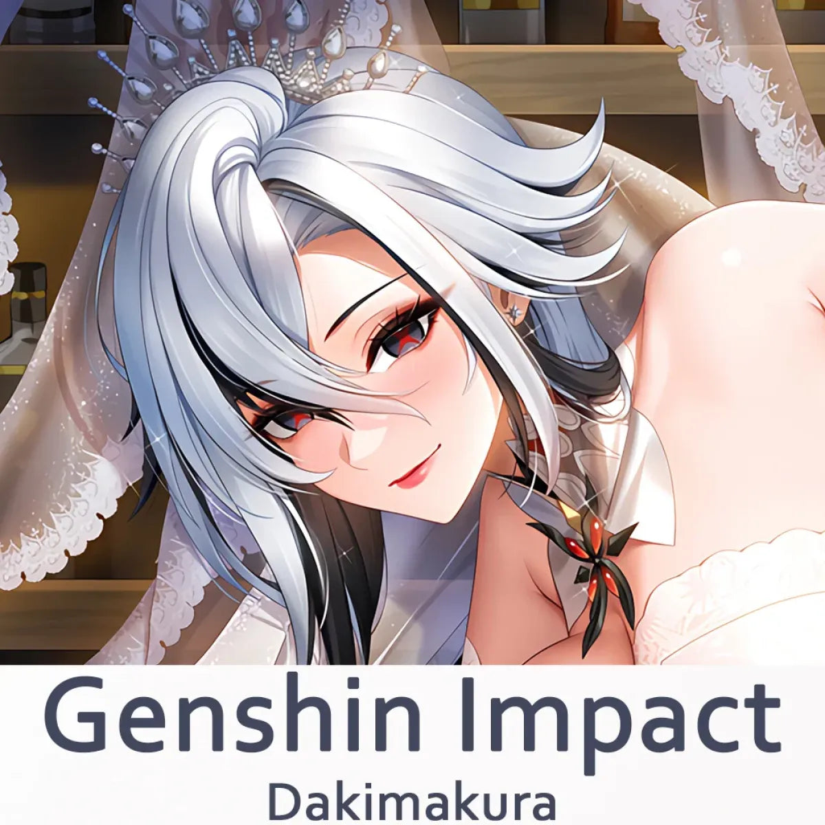 Silver-Haired Femme Fatale Dakimakura – 2WAY Body Pillow Cover