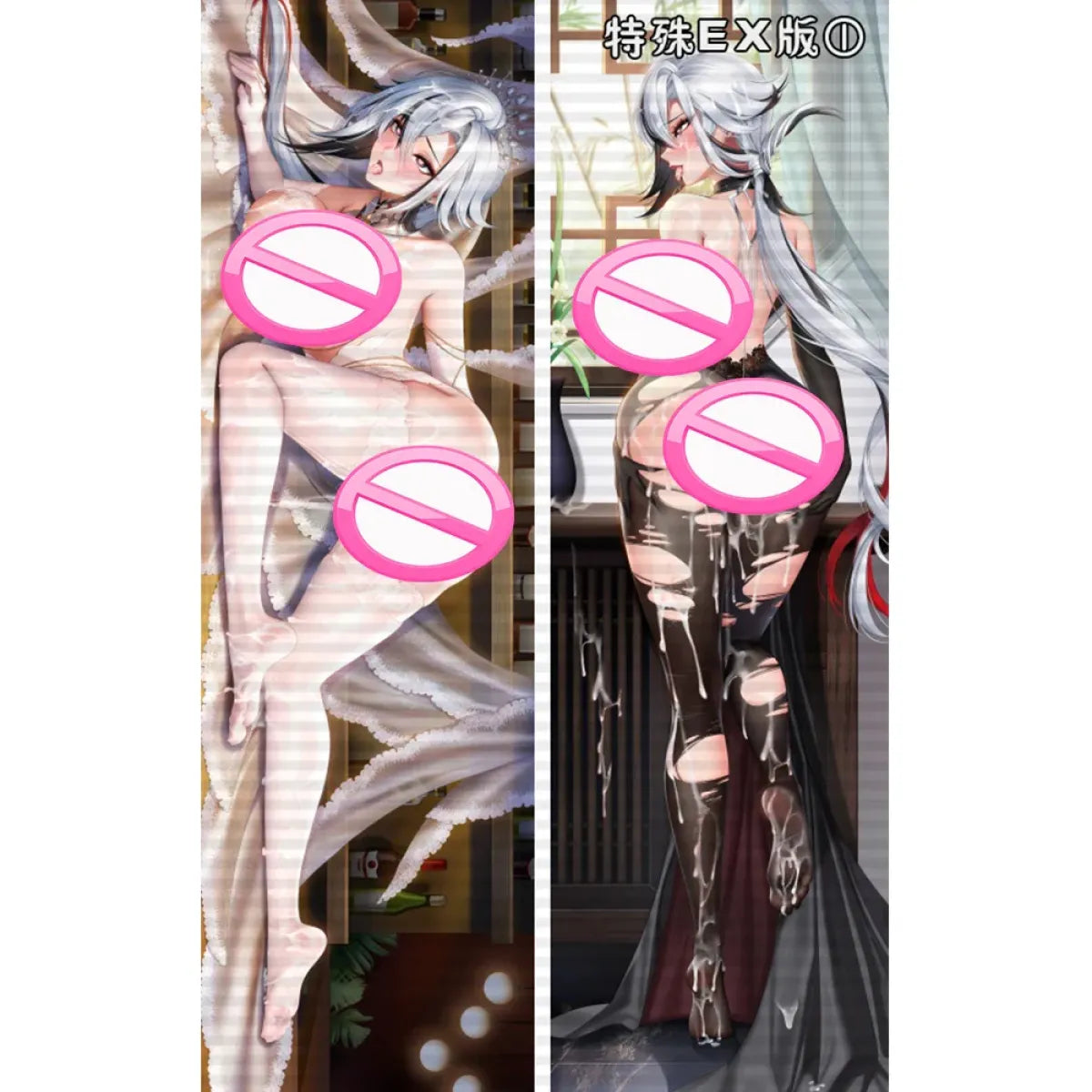 Silver-Haired Femme Fatale Dakimakura – 2WAY Body Pillow Cover