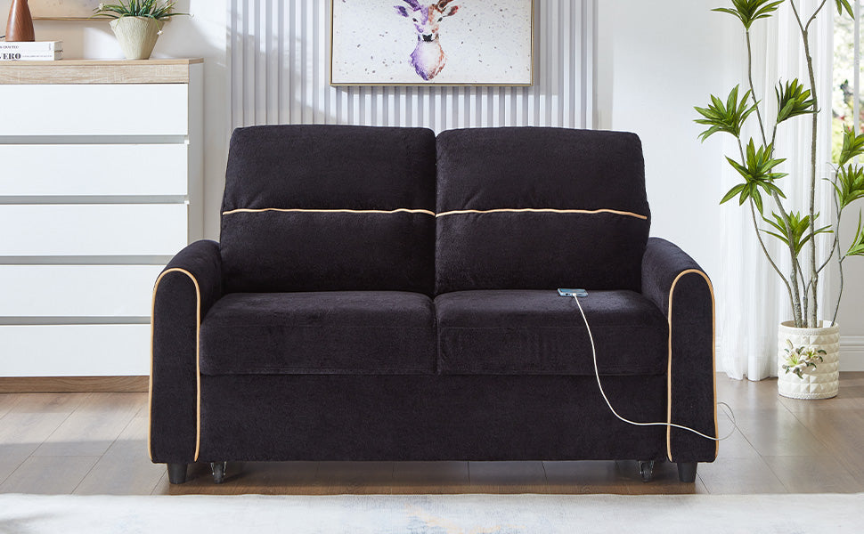 Chenille Pull Out Sofa Bed
