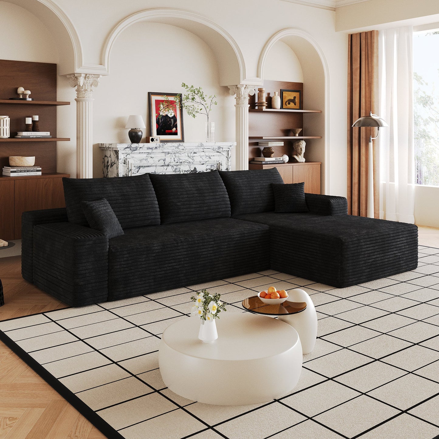 107" Cloud Sectional Couch with L-Shape Chaise