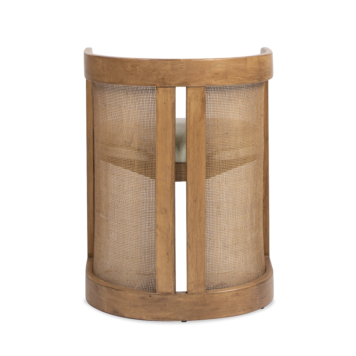 Lilith Curved Rattan Upholstered Dining Chair