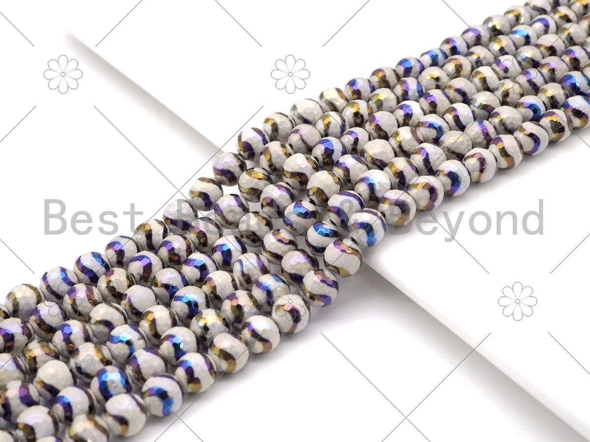 Mystic AB White Tibetan Agate with Double Line, Sku#UA230c