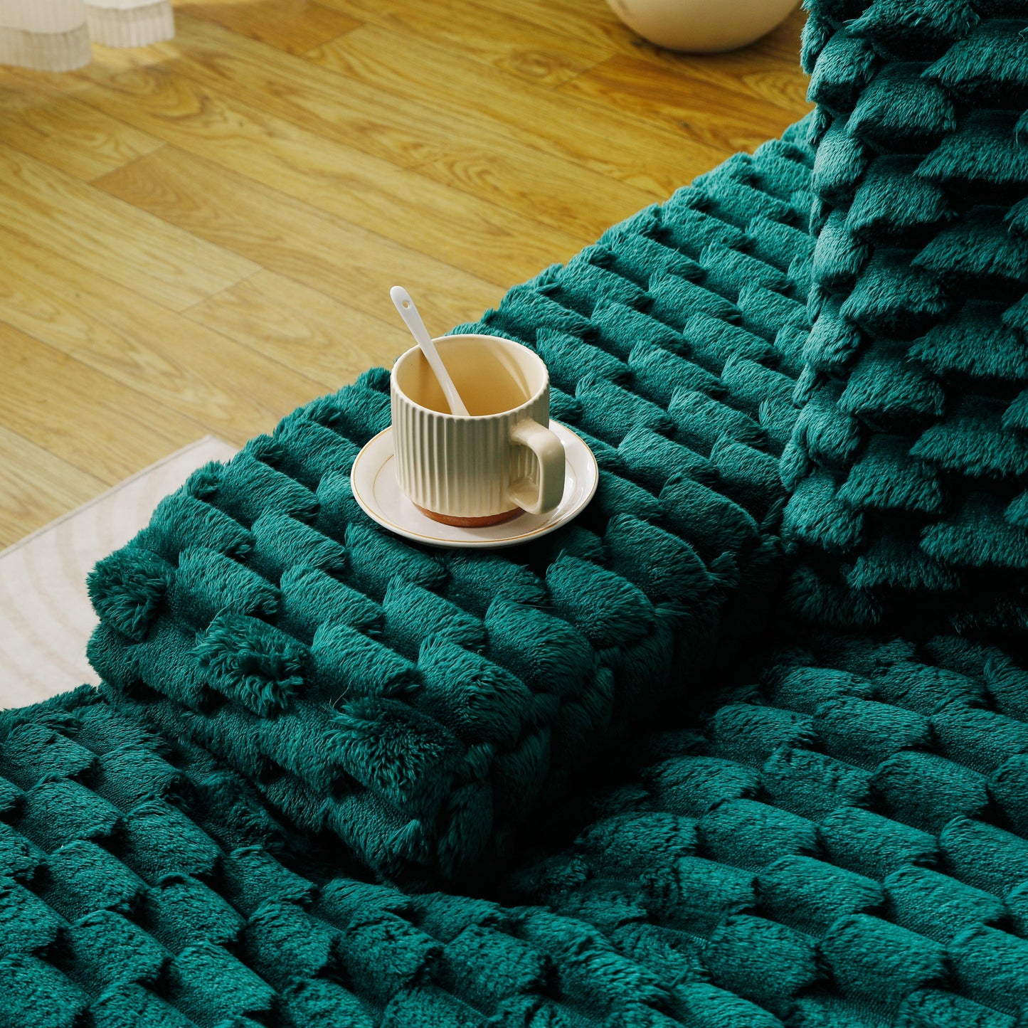 Green Turtle Velvet Double Chaise Lounge