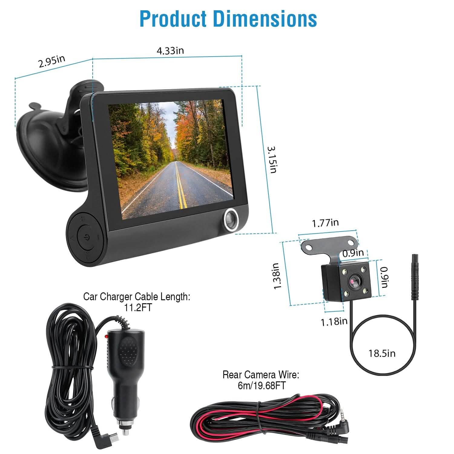 FHD 1080P Touchscreen Car DVR Dash Camera