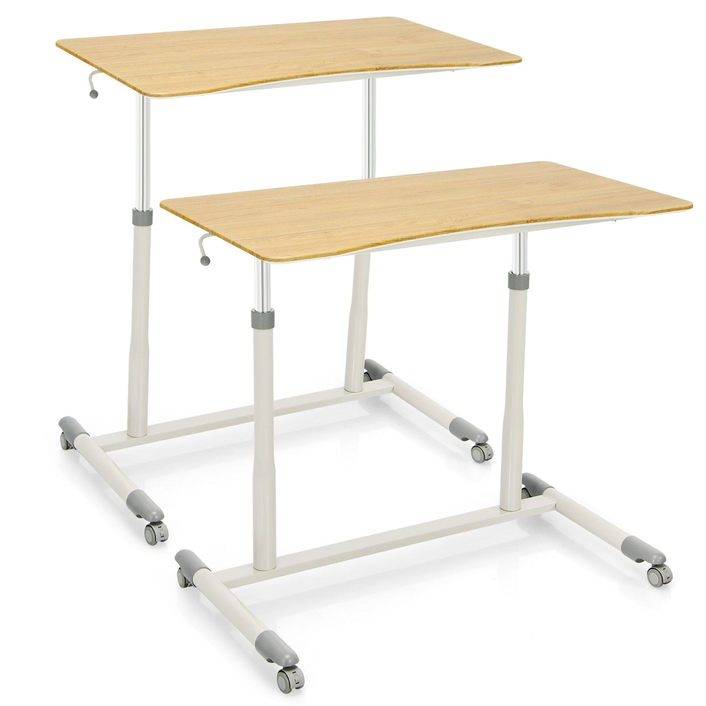 Height Adjustable Computer Desk Sit to Stand Rolling