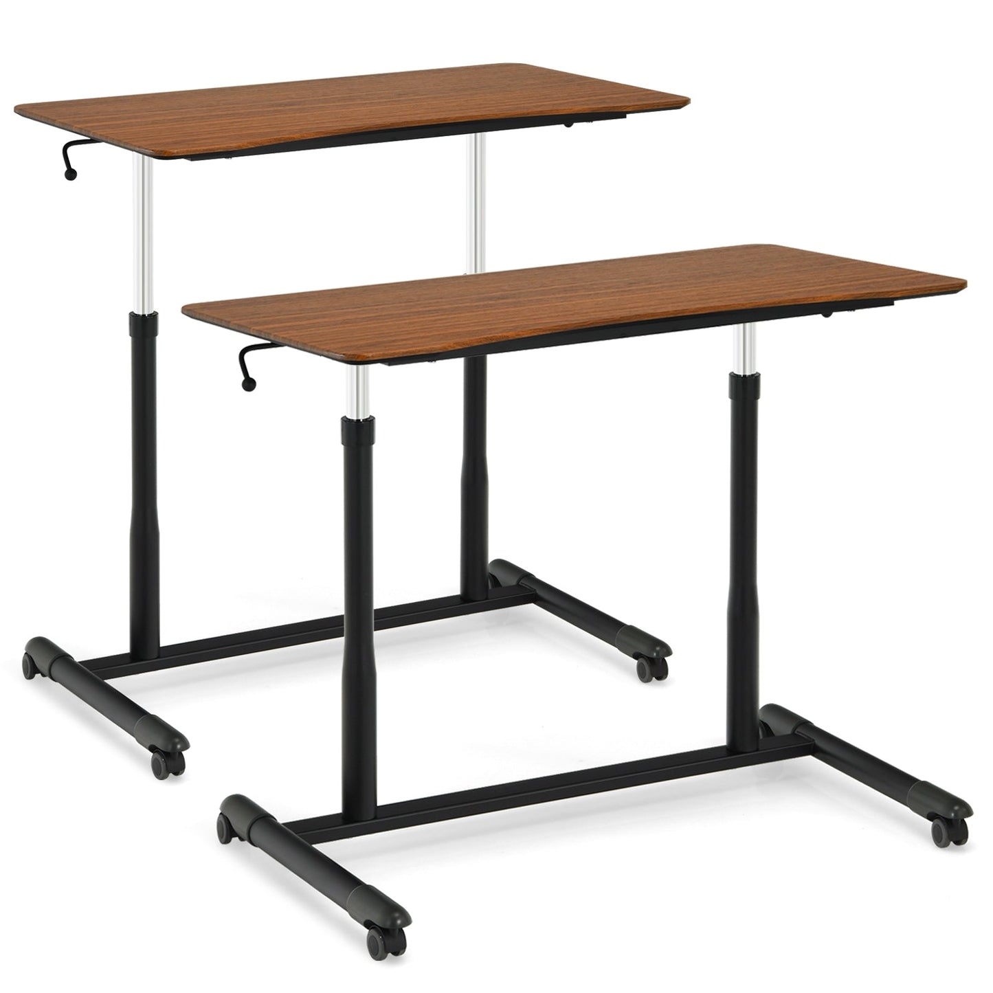 Height Adjustable Computer Desk Sit to Stand Rolling