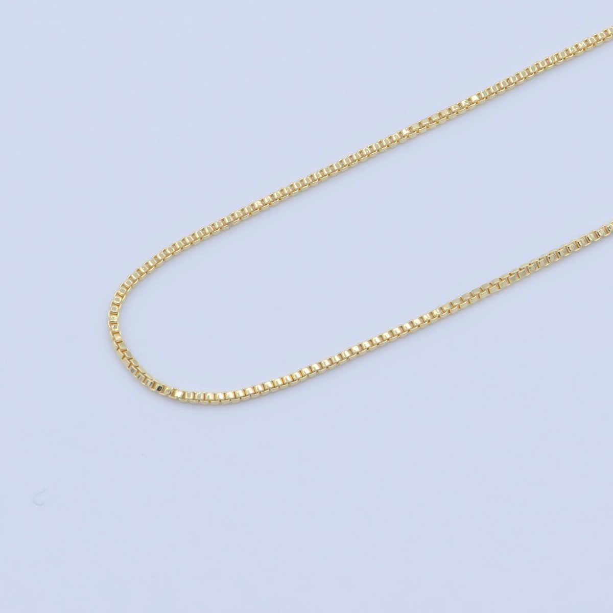 Fine Gold Box Chain 0.5mm BOX Chain - Dainty Box chain 17.5 inch Box Chain Necklace Jewelry Making Supply | WA-242 Clearance Pricing
