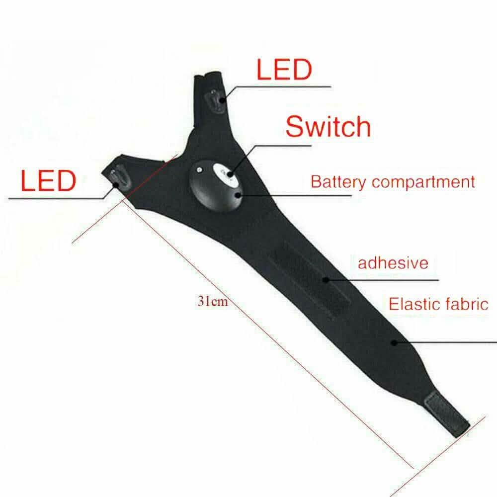 Fingerless LED Flashlight Gloves Auto Repair Fishing Hiking