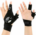 Fingerless LED Flashlight Gloves Auto Repair Fishing Hiking