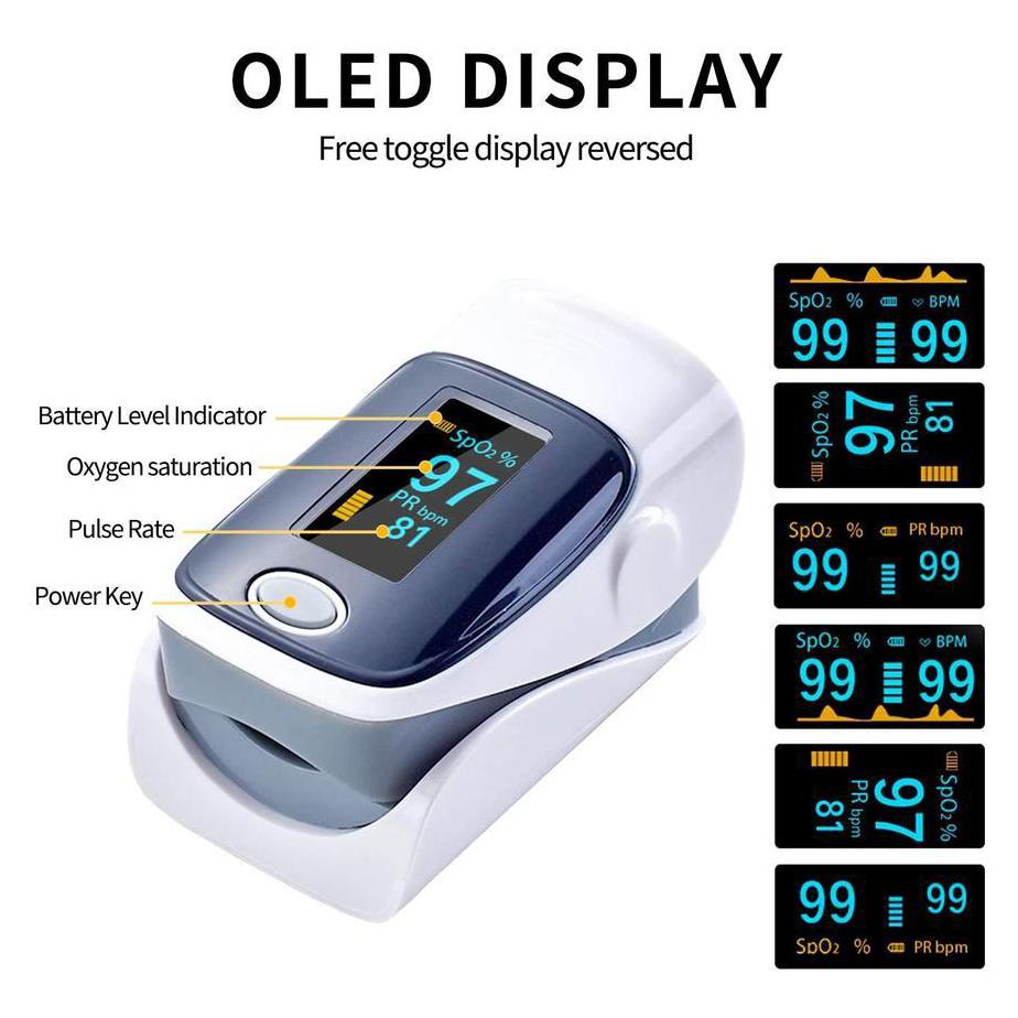 Fingertip Pulse Oximeter Blood Oxygen Meter SpO2 Heart Rate Monitor