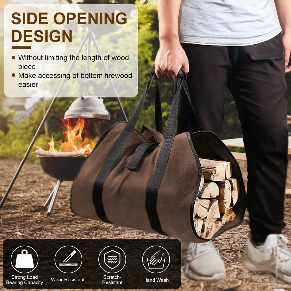 Sac de transport de bois de chauffage avec poignée
