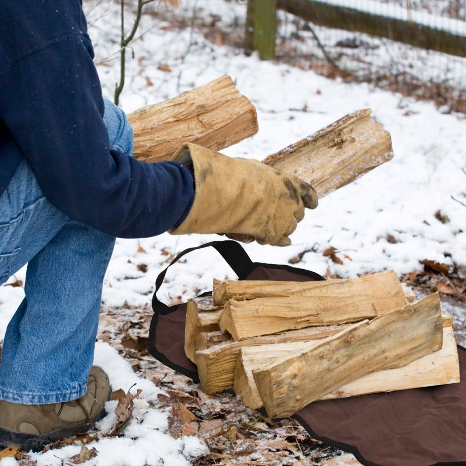 Sac de transport de bois de chauffage avec poignée