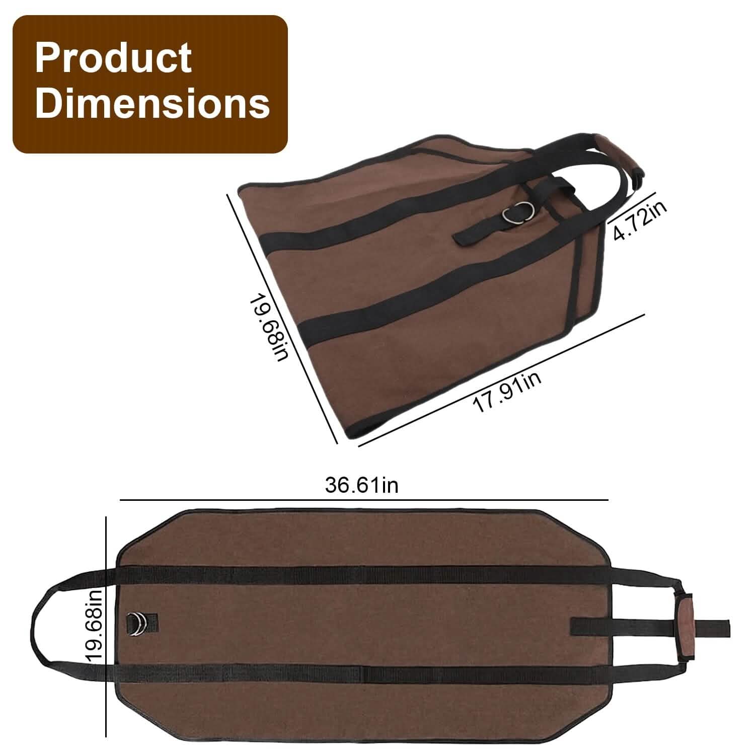 Sac de transport de bois de chauffage avec poignée