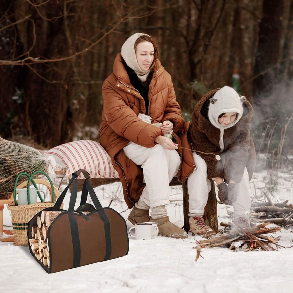 Sac de transport de bois de chauffage avec poignée
