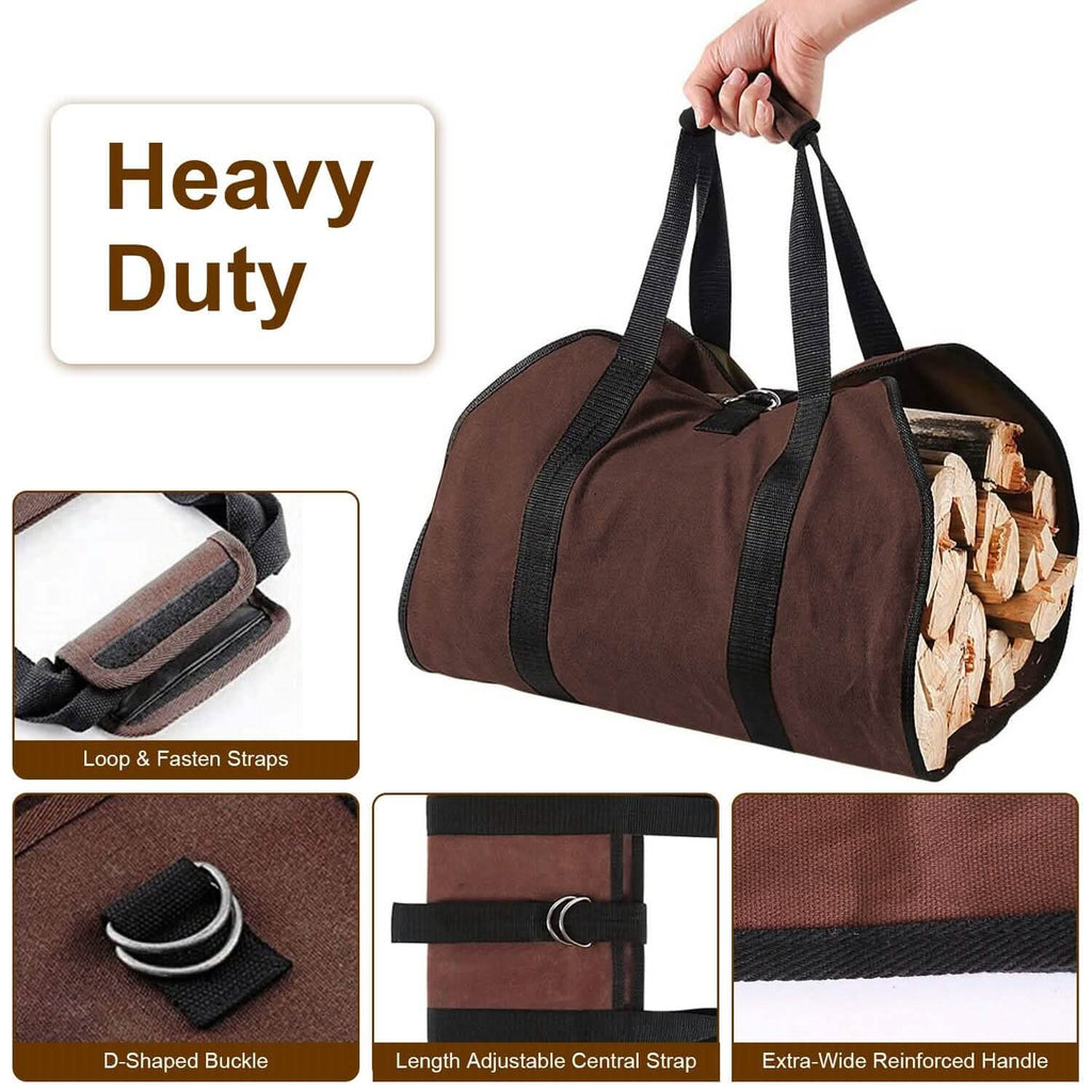 Sac de transport de bois de chauffage avec poignée