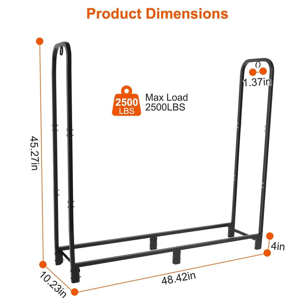 Firewood Log Rack 2500lbs Iron Storage Stacking Rack