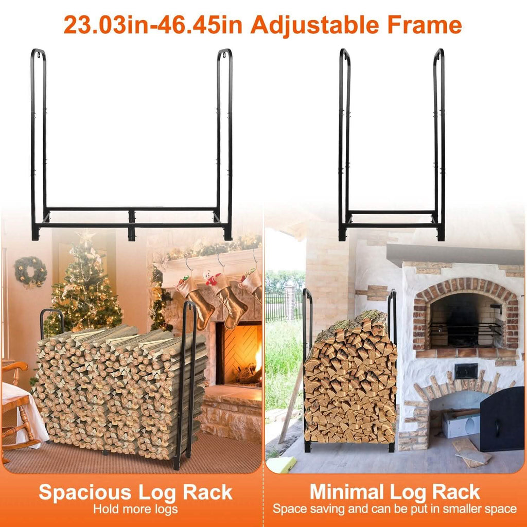 Firewood Log Rack 2500lbs Iron Storage Stacking Rack