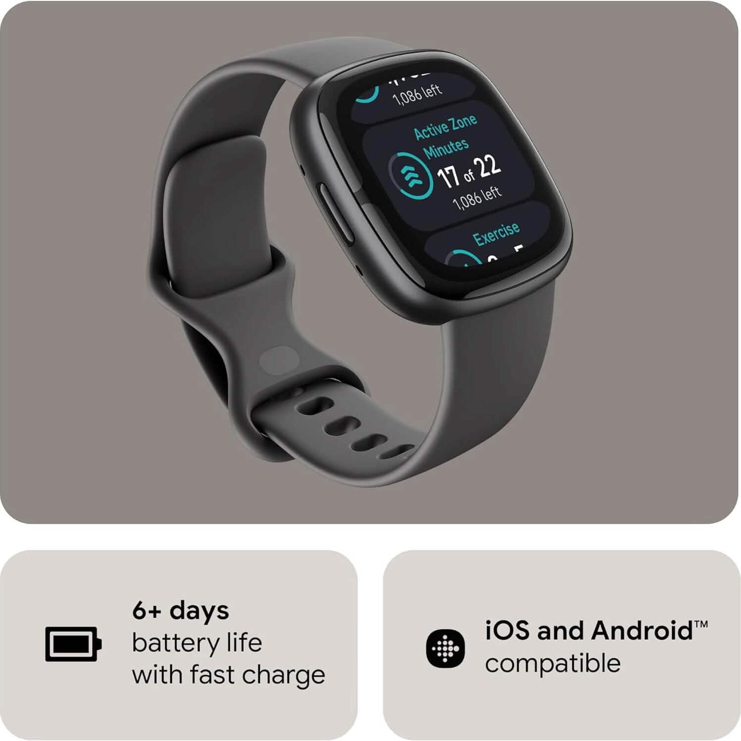 Montre connectée Fitbit Sense 2 de suivi avancé de la santé et du fitness (reconditionnée)