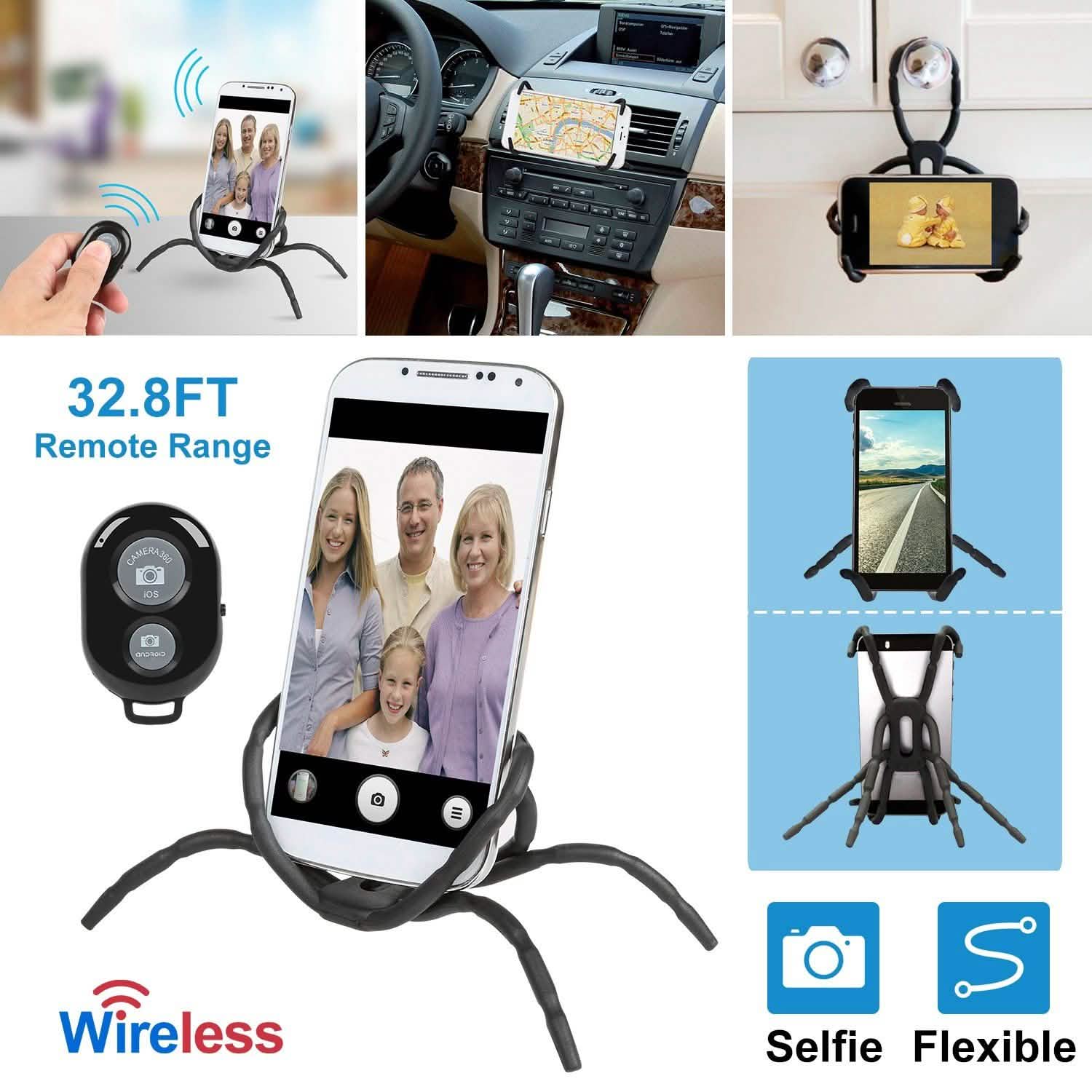 Support de téléphone araignée flexible berceau télécommandé