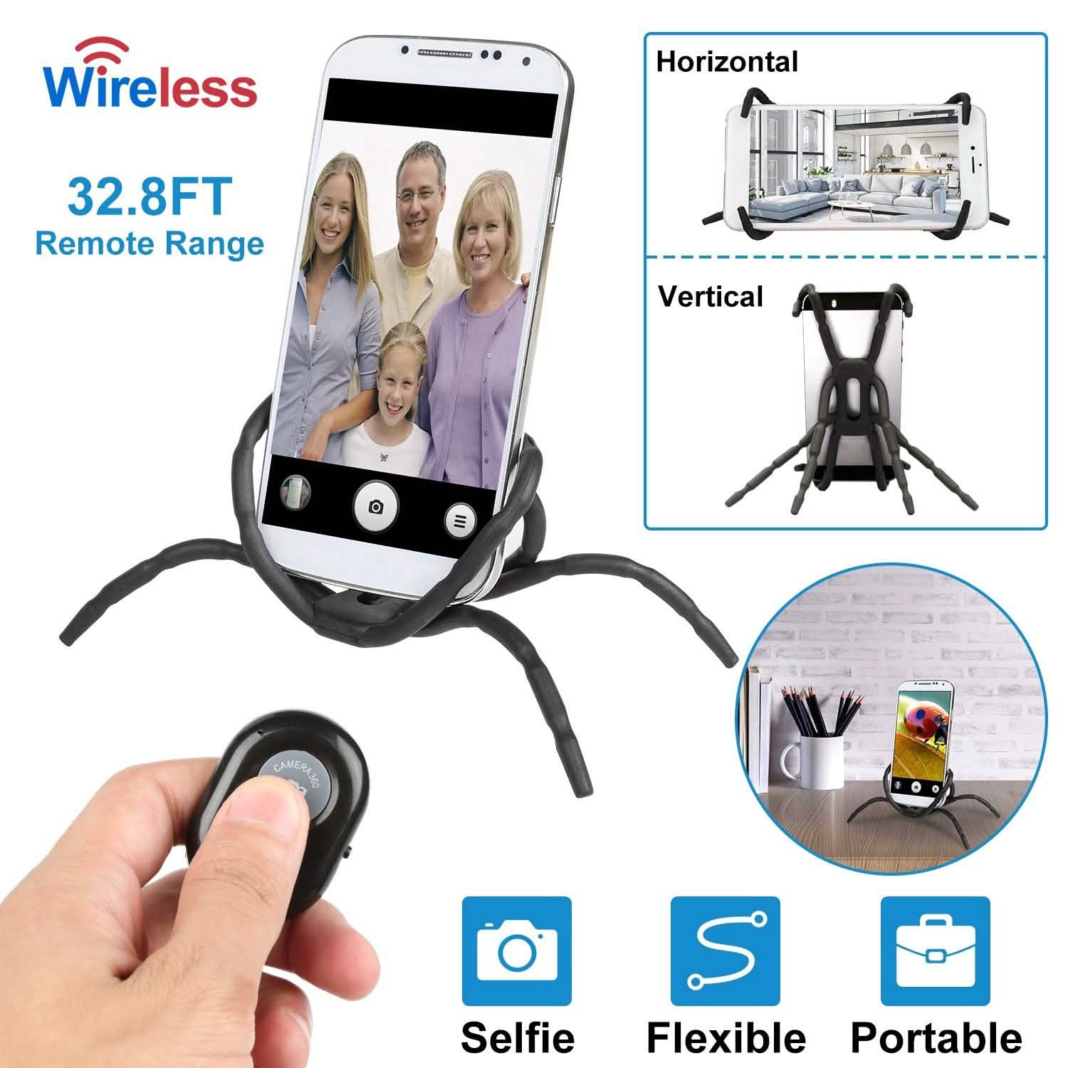 Support de téléphone araignée flexible berceau télécommandé