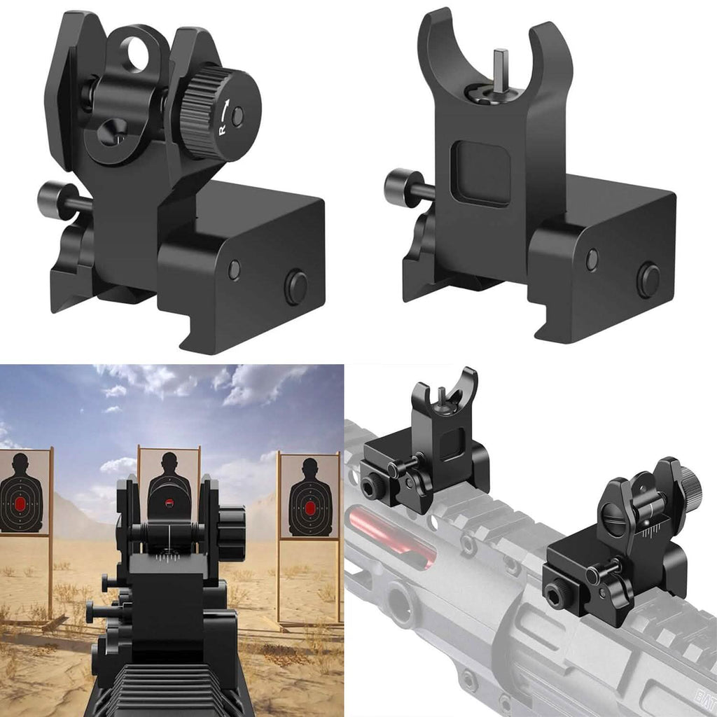Jeu de viseurs tactiques rabattables avant et arrière en alliage d'aluminium