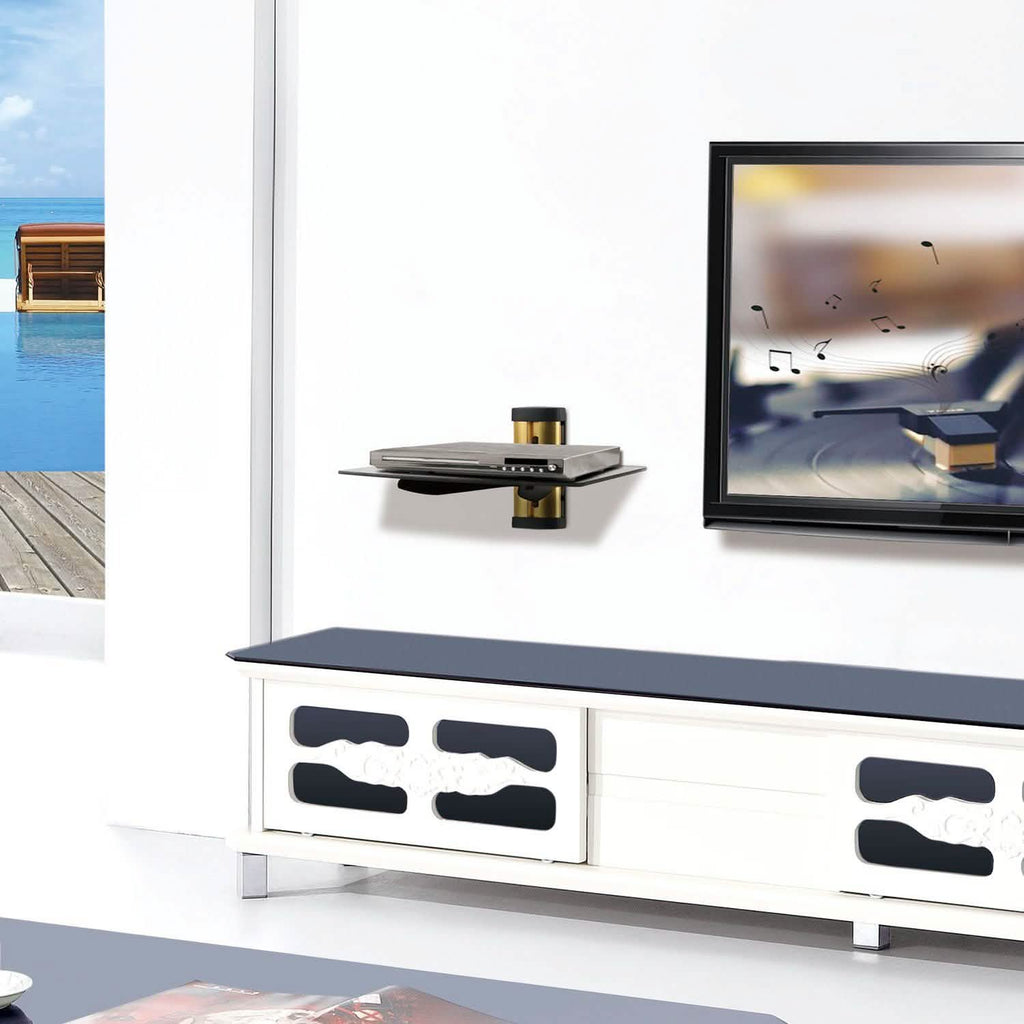 Floating Wall Mounted Strengthened Tempered Glass Shelf