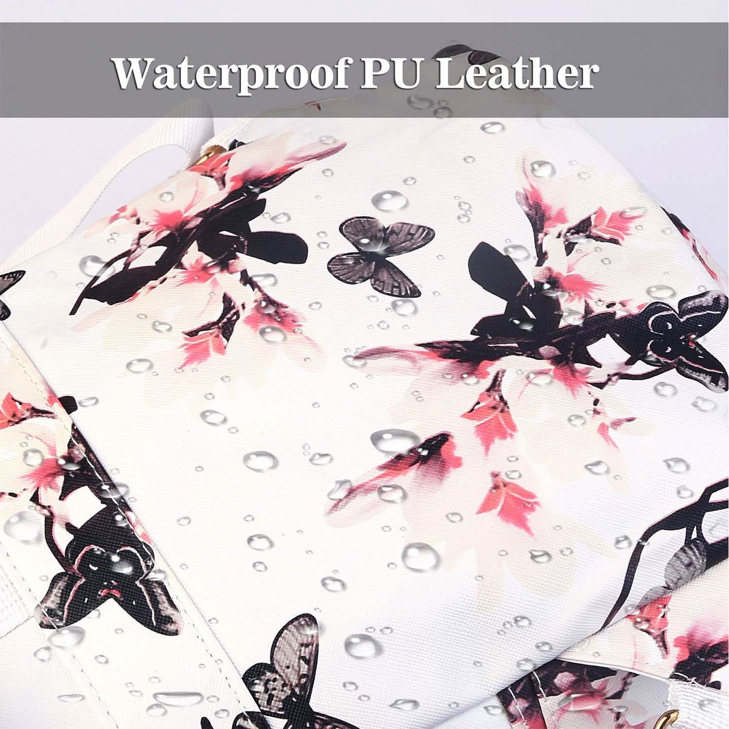 Floral Print Backpack Waterproof Knapsack