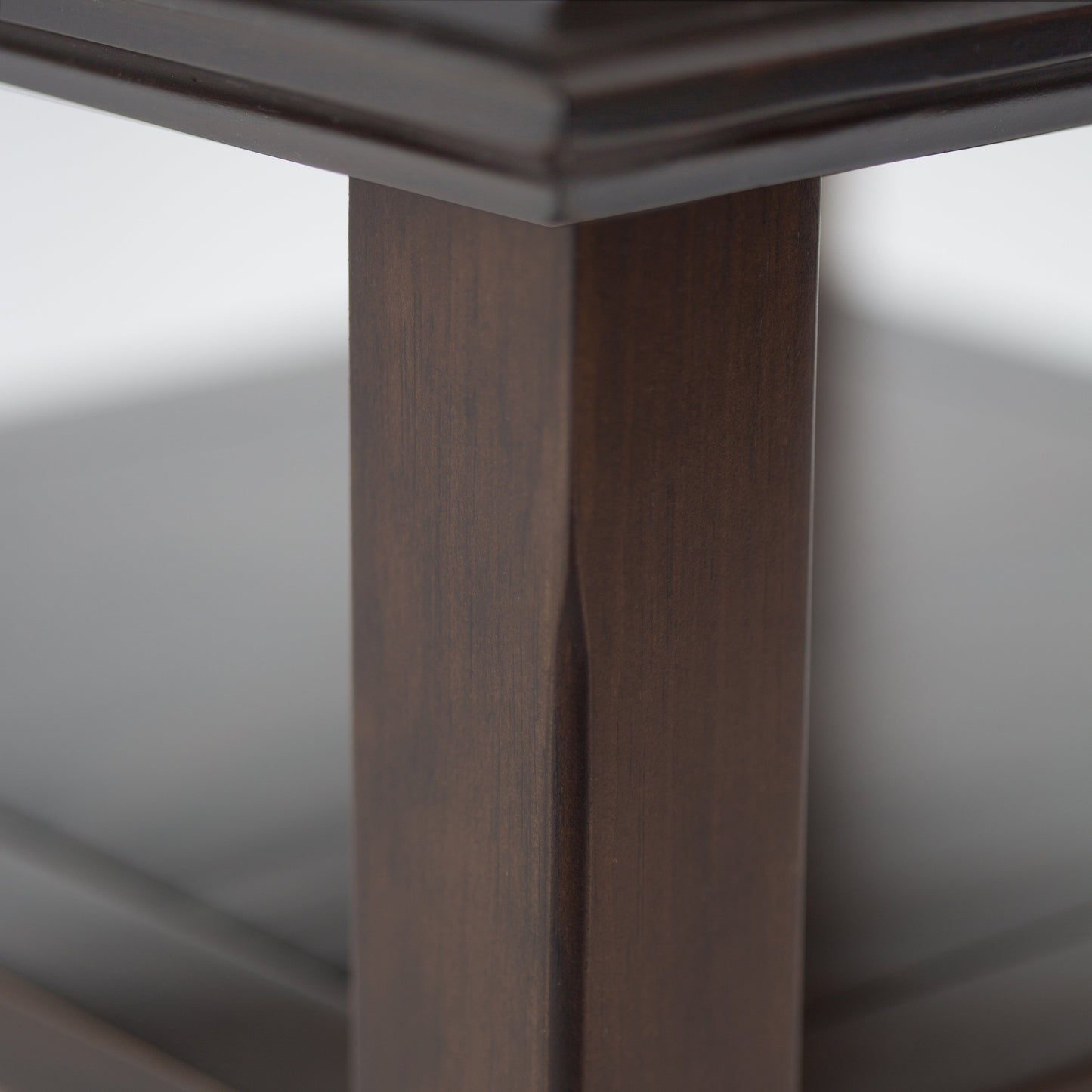 Acadian Solid Wood Narrow Side Table in Brunette