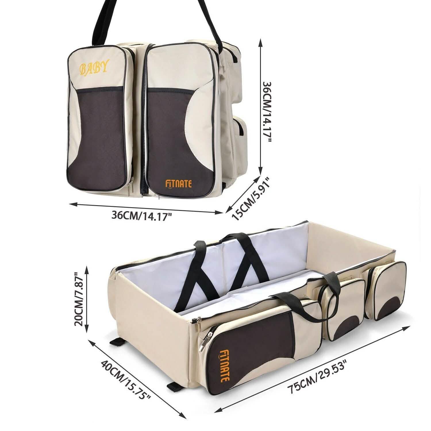 Foldable 3-in-1 Tote Bag Baby Bed Changing Station Travel Carrycot