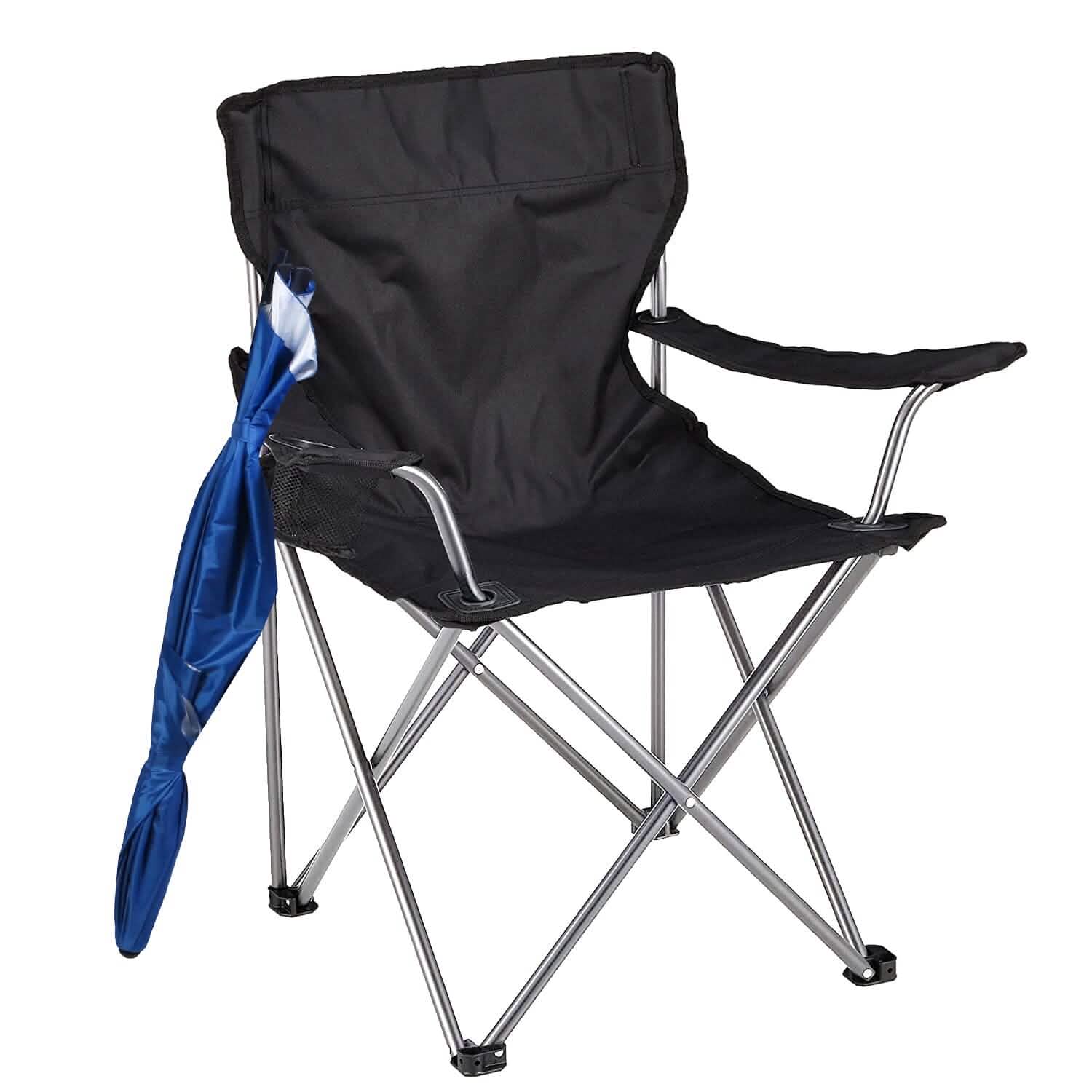 Chaise de plage pliable avec accoudoir détachable, pare-soleil réglable et tabouret avec porte-gobelet