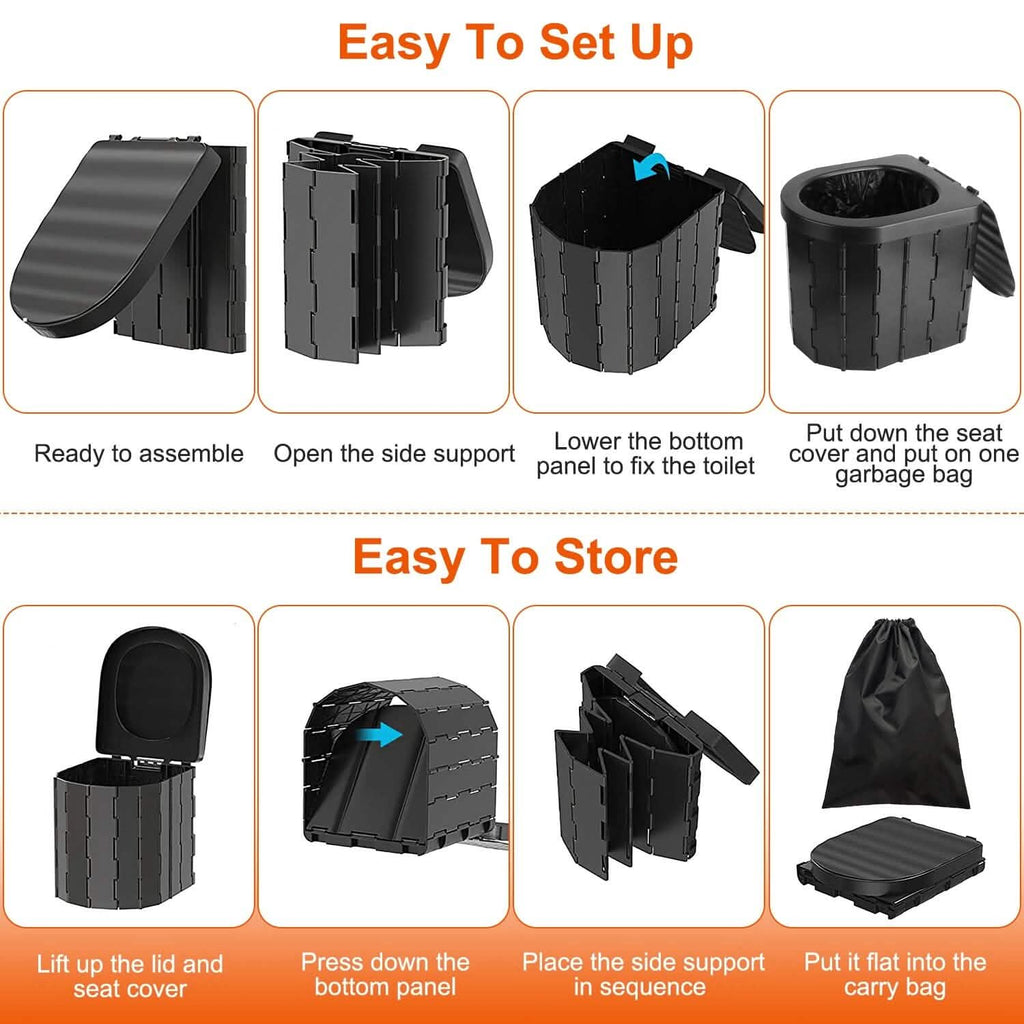 Foldable Emergency Toilet Portable Porta Potty