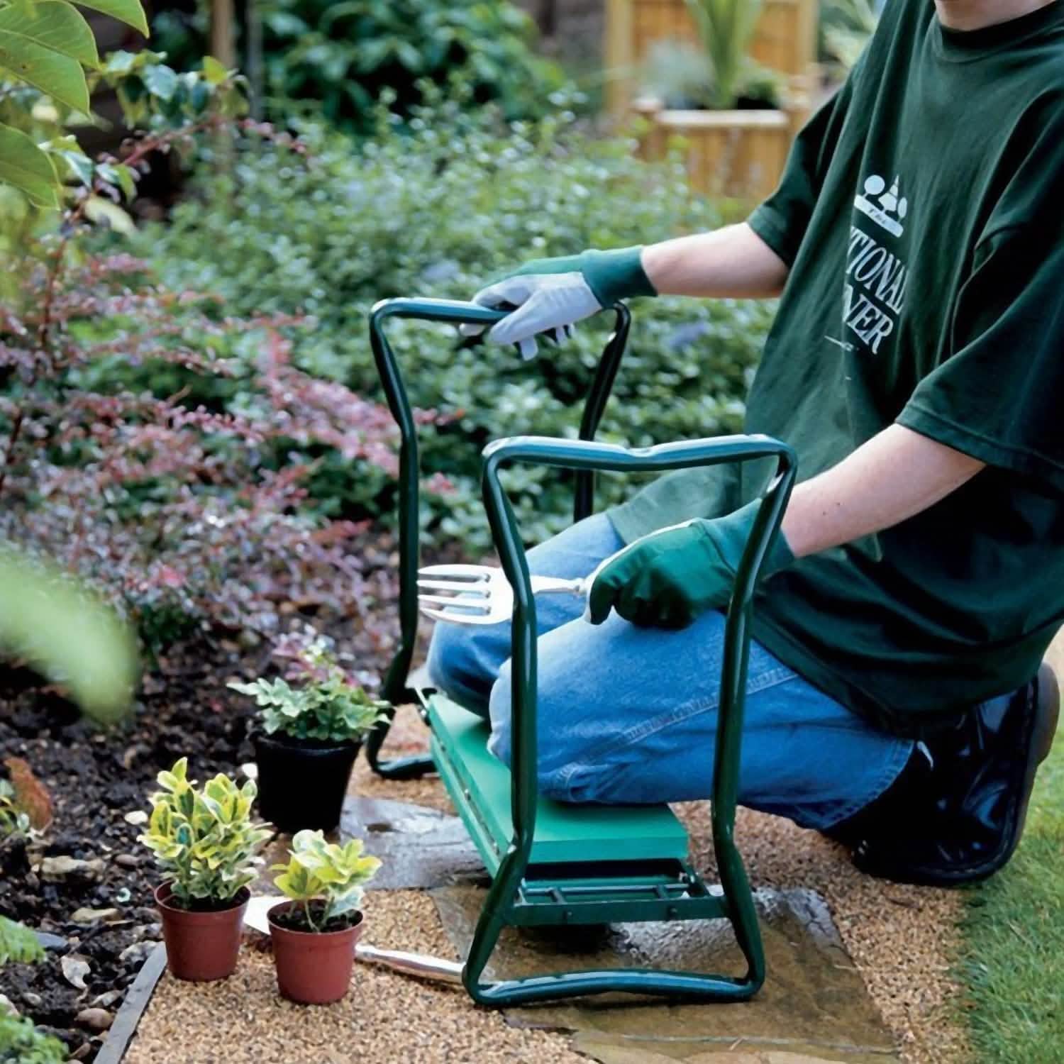 Foldable Garden Kneeler Seat with Kneeling Soft Cushion Pad