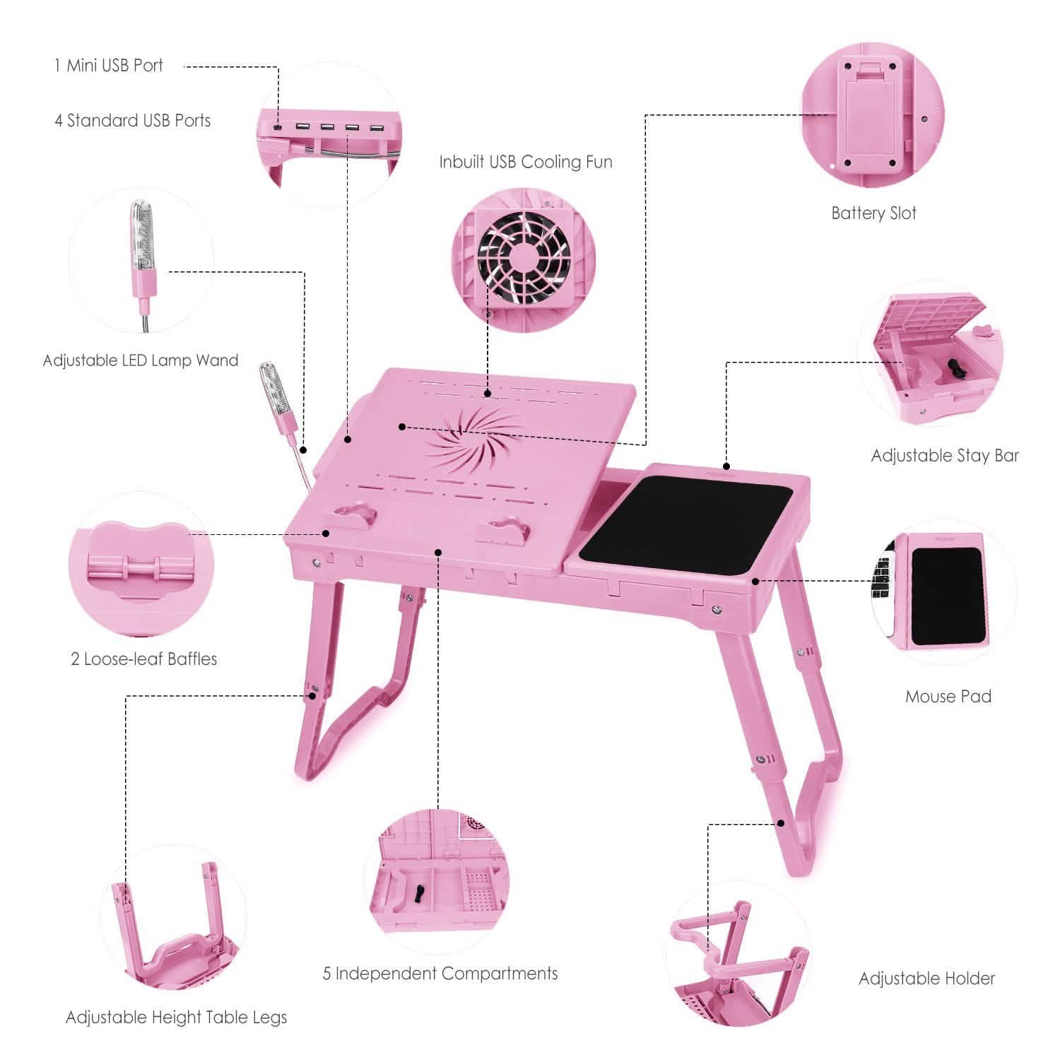 Foldable Laptop Table Bed Notebook Desk
