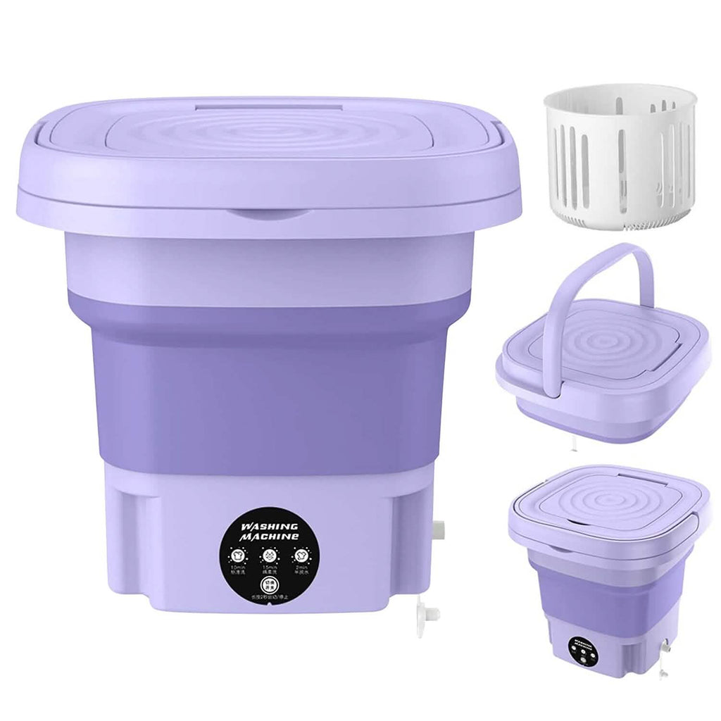Foldable Laundry Machine with Detachable Drain Basket