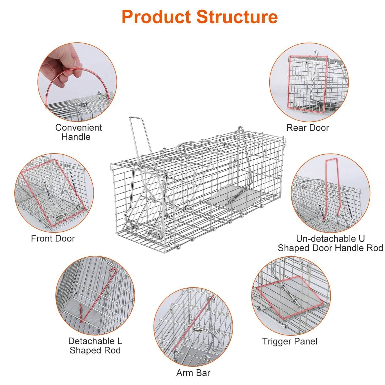 Piège à rat pliable, cage de capture vivante pour rongeurs (capture sans cruauté)