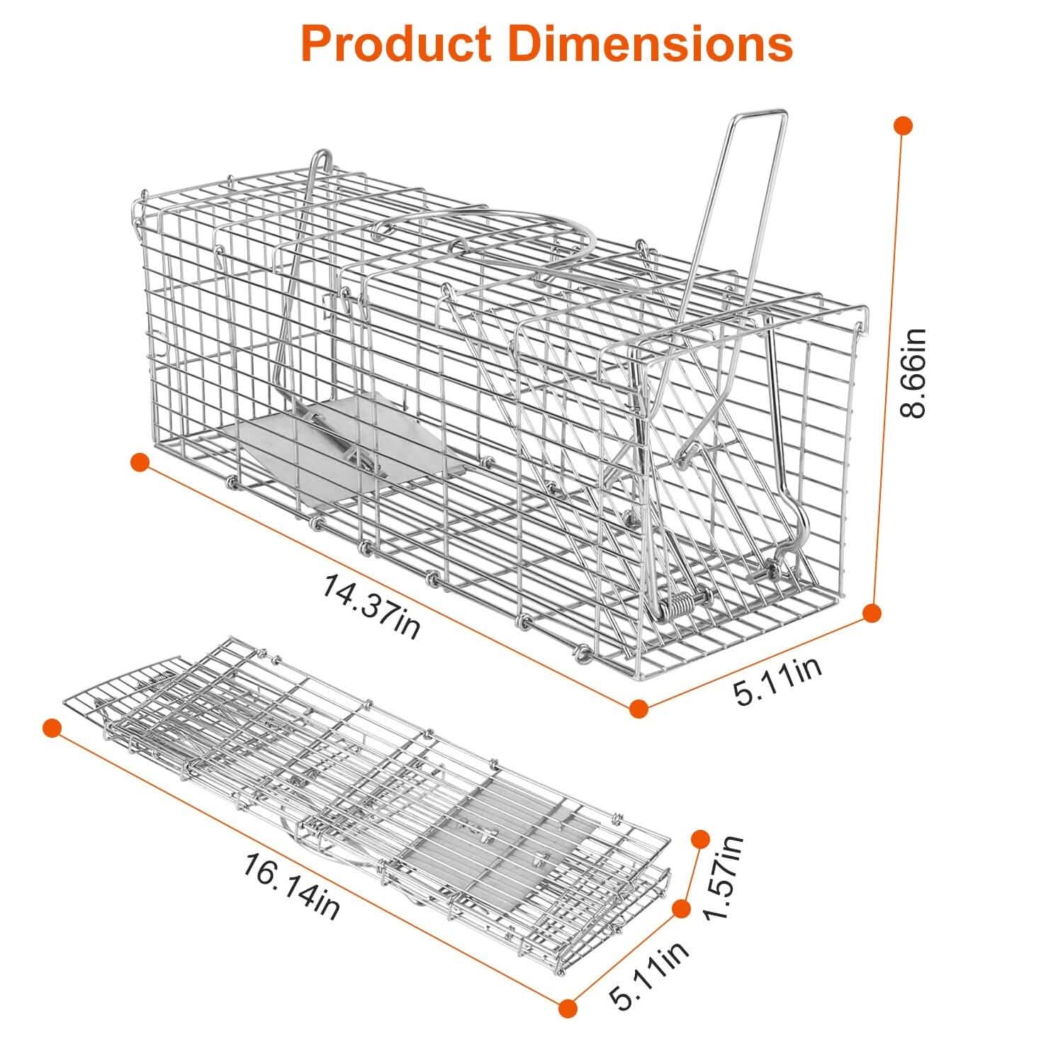 Piège à rat pliable, cage de capture vivante pour rongeurs (capture sans cruauté)