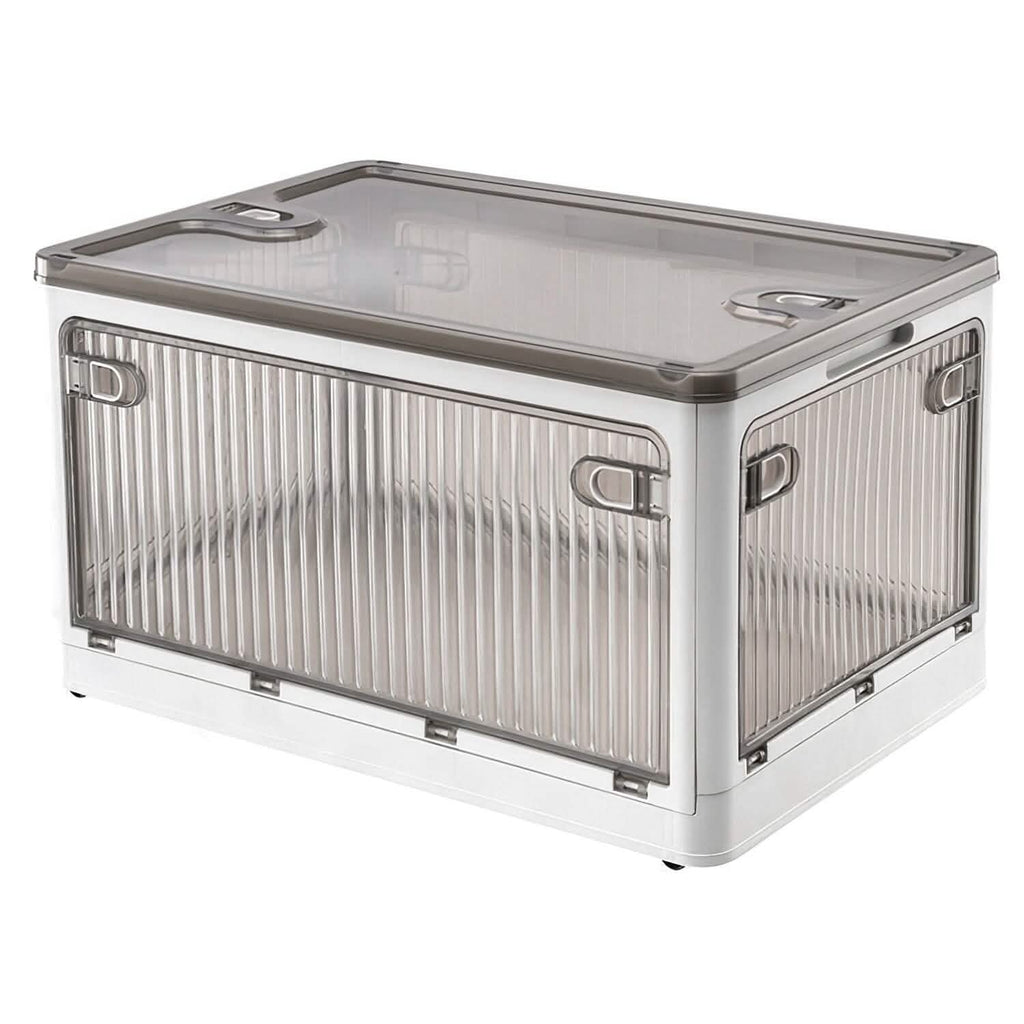 Foldable Storage Bins with Lid 4 Doors Collapsible Stackable with Lock