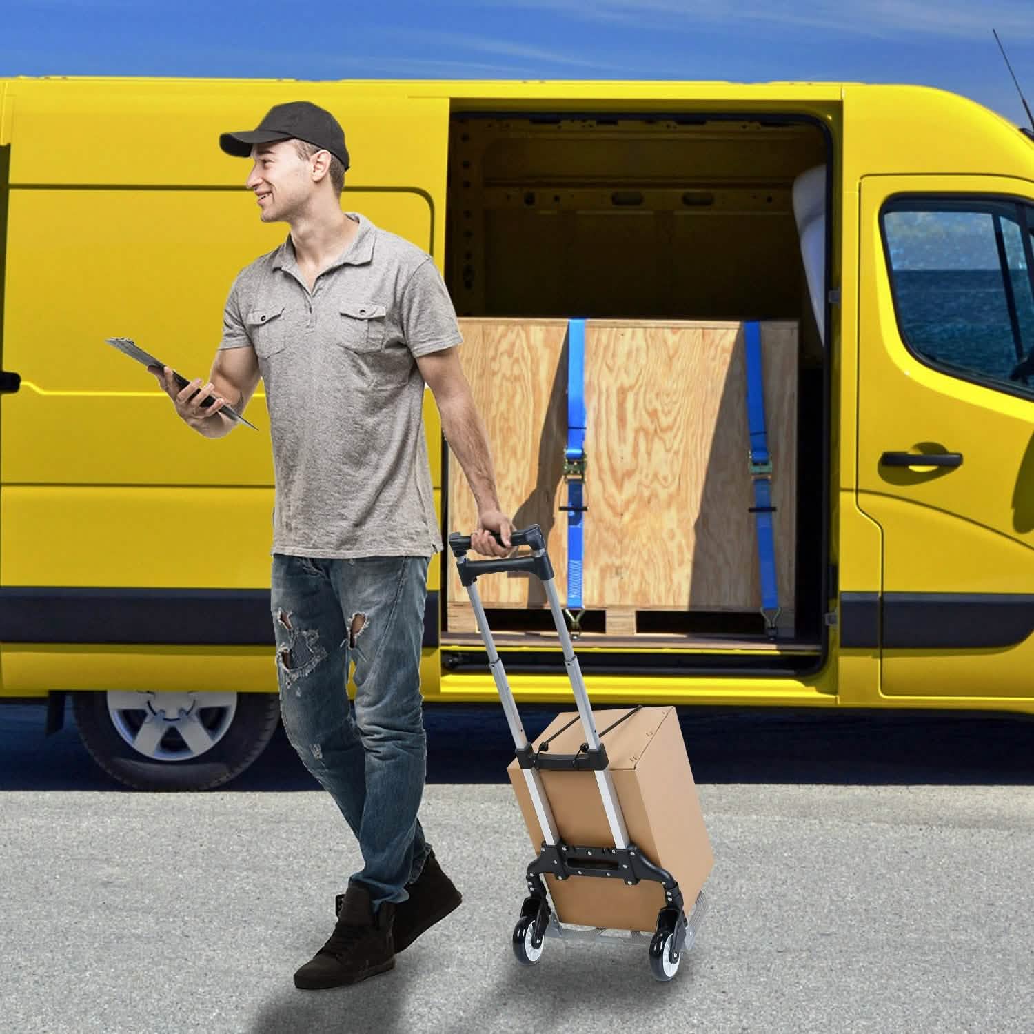 Folding Luggage Cart With Elastic Rope