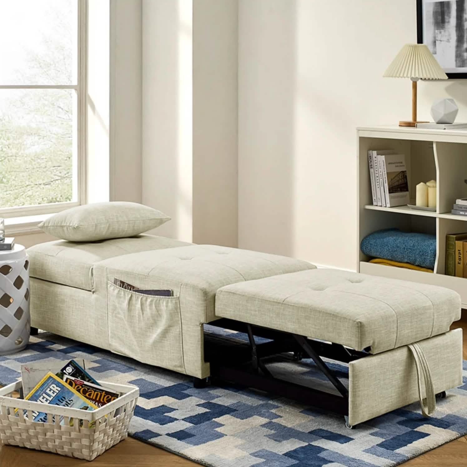 Canapé-lit pliant ottoman convertible rembourré